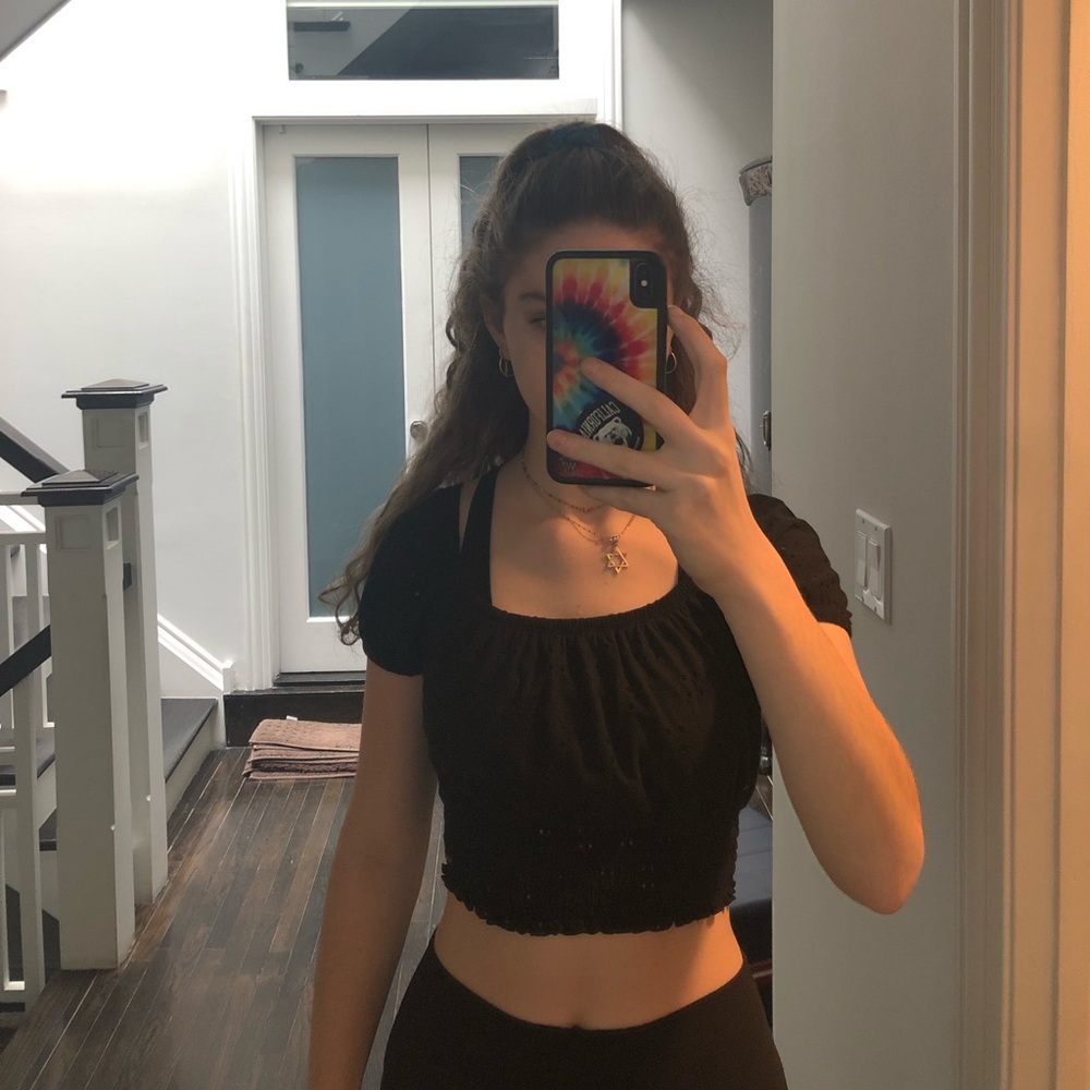 Cute black crop top